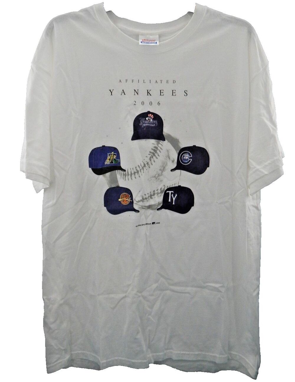 N.Y. Yankees Affiliated 2006 Hanes Heavyweight T-Shirt Men's Large NWOT Cotton
